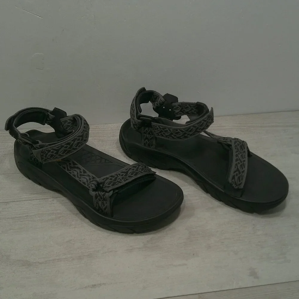 Teva Terra Fi 5 Universal Hiking Sandals Black Men’s Sport Strap Wavy Trail S 13